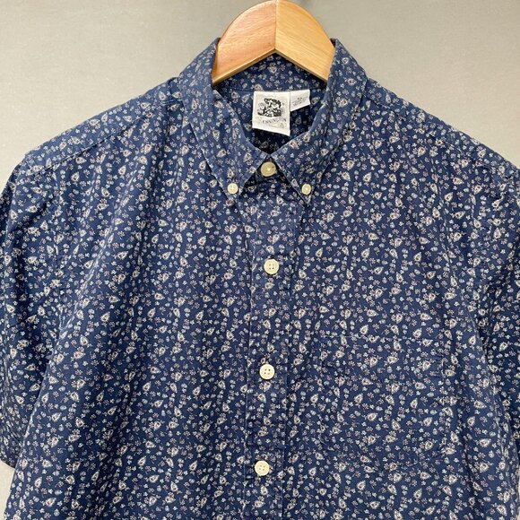 Kennington California Button-Down Shirt Men Calico Print Blue Short Sleeves XL - Picture 5 of 9